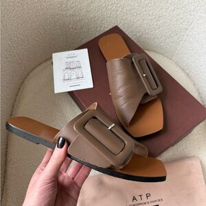 ATP Atelier Brown Leather Sandals, 39 EUR, dust bag+box